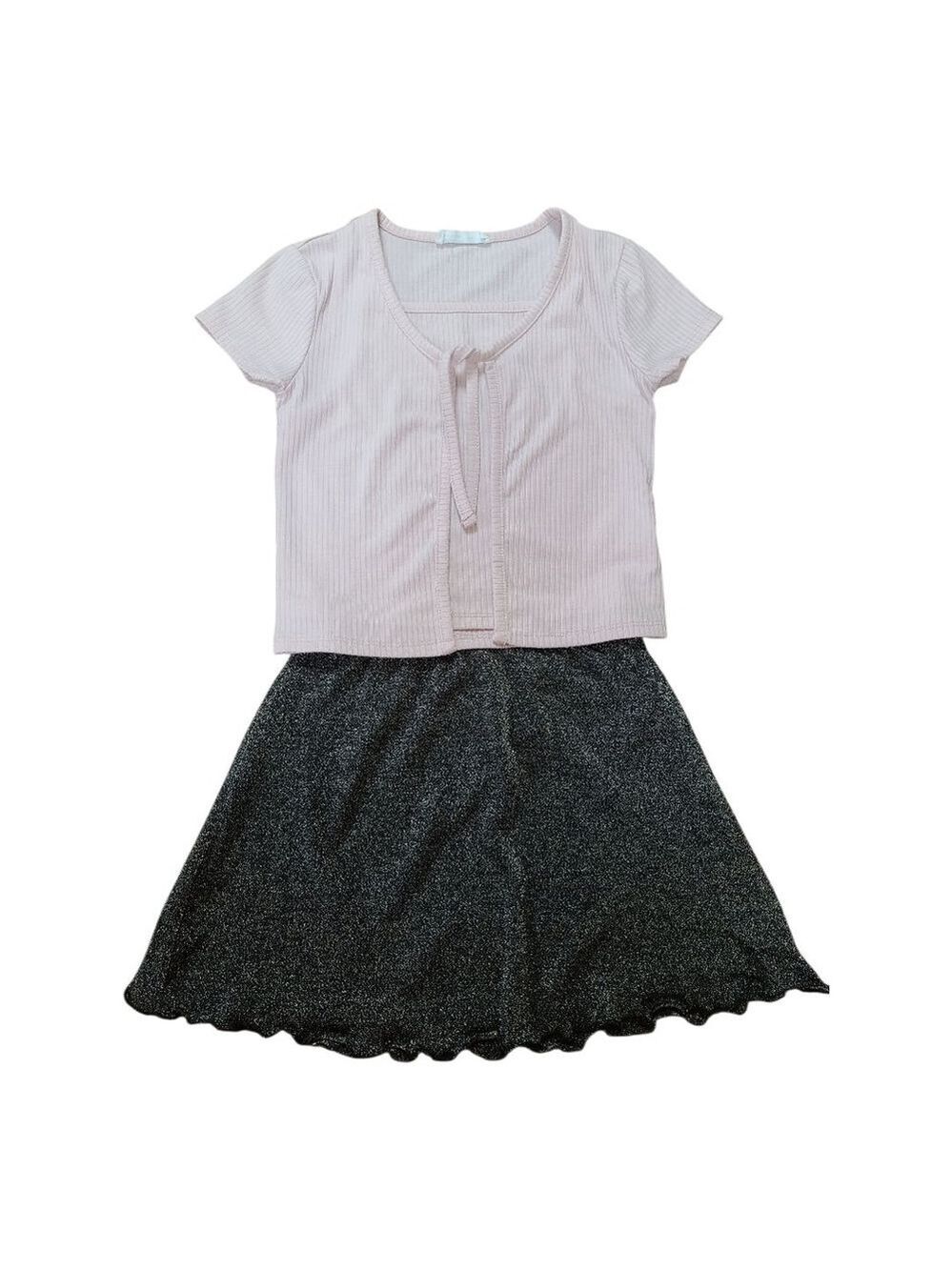 Girls Pink & Black Skirt Set, Size S (6/7) by Art Class